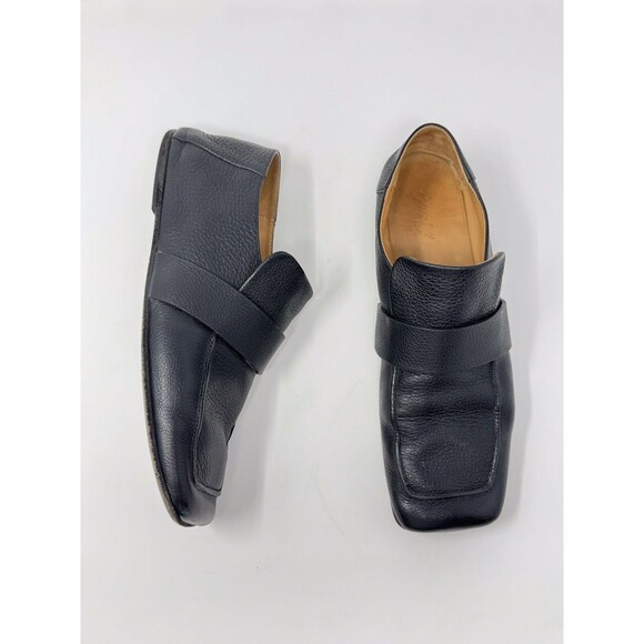 Marsell Mens Shoes Black Spatola Square Toe Leather Loafer Italian 39.5 US 6.5 main image 8
